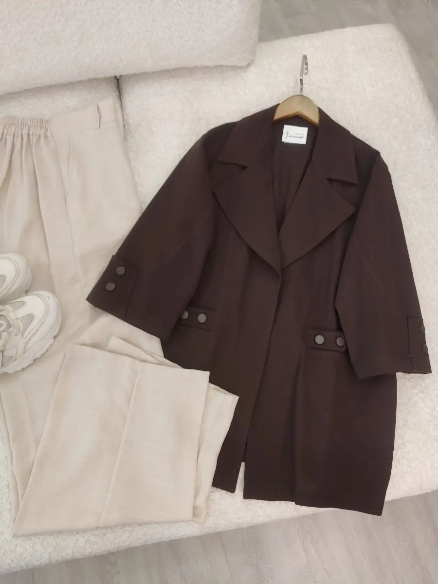 کت یقه انگلیسی برشدار روشنا